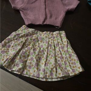 American Girl Floral Pleated Skirt - Lavender, Green, Yellow